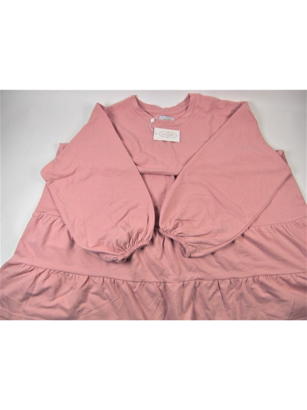 Mud Pie Women's Kristy Sweatshirt Dress Top Blouse Size L Color Blush NWT